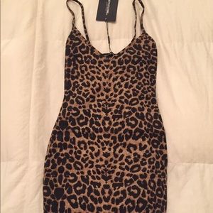 Brand new leopard print mini bodycon dress